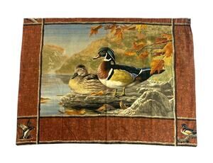 Vintage Duck Wood Duck Curtain Valance Cabin Lodge Hunting Decor 38x27.5